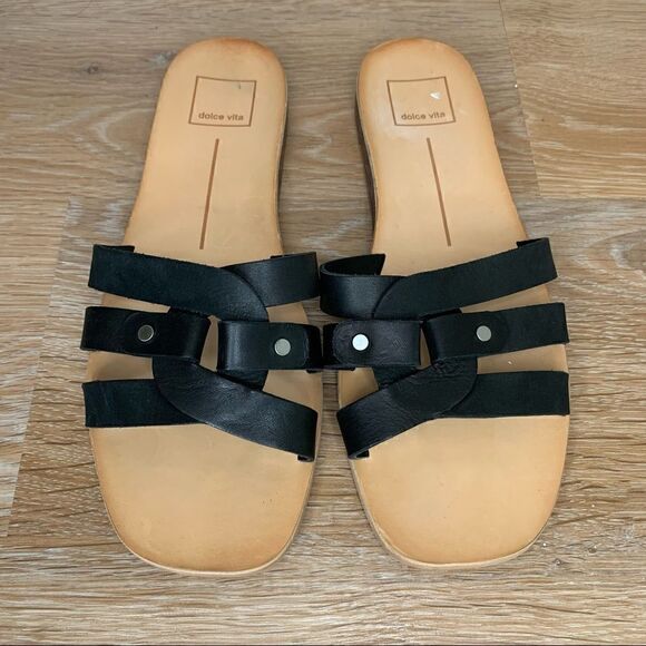 Dolce Vita Size 8 Cait Slide Leather Sandals - Picture 7 of 13